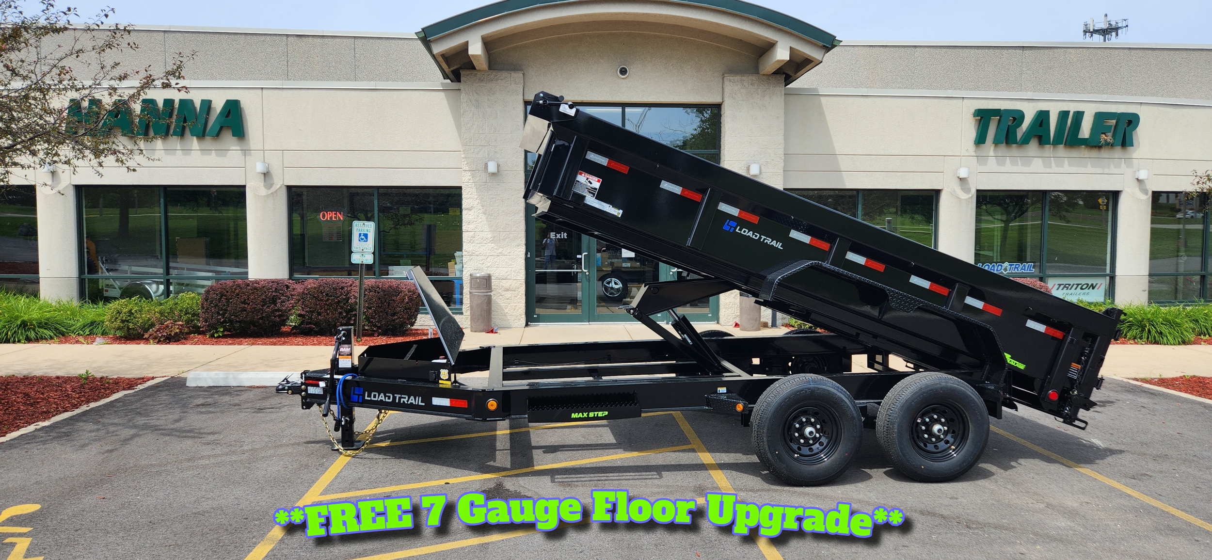 Load Trail 83" X 14' Tandem Axle 14,000 Lb Dump Trailer with Scissor Lift- FREE 7 Gauge Floor Upgrade