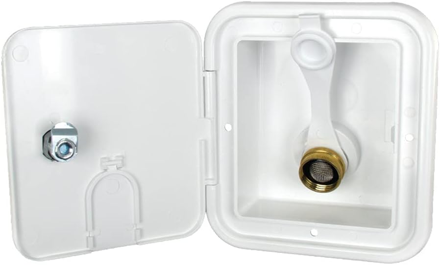 B& B Molder 94225 City Water Hatch with Brass Check Valve- White