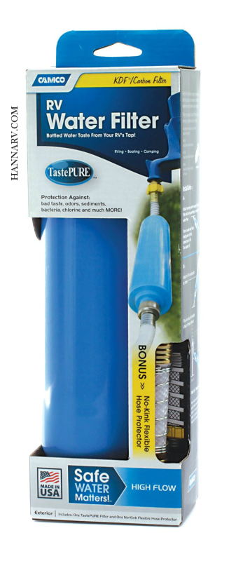 Camco TastePURE RV Water Filter - Reduces Bad Taste, Odor, Chlorine and  More - 2-Pack, Blue (40045)