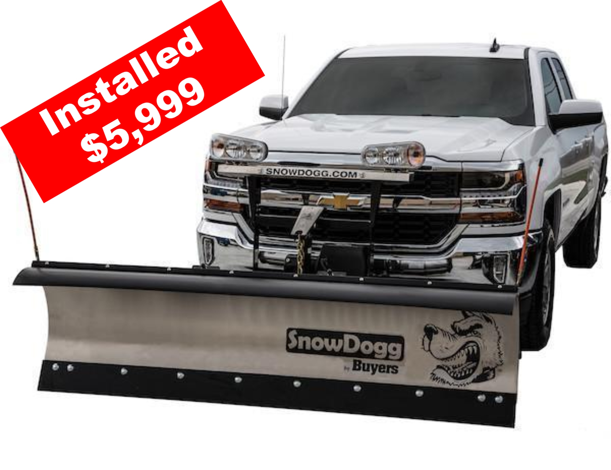 SnowDogg MD75II Stainless Steel Snow Plow - SnowDogg MD Series Plow For Smaller Trucks and SUVs